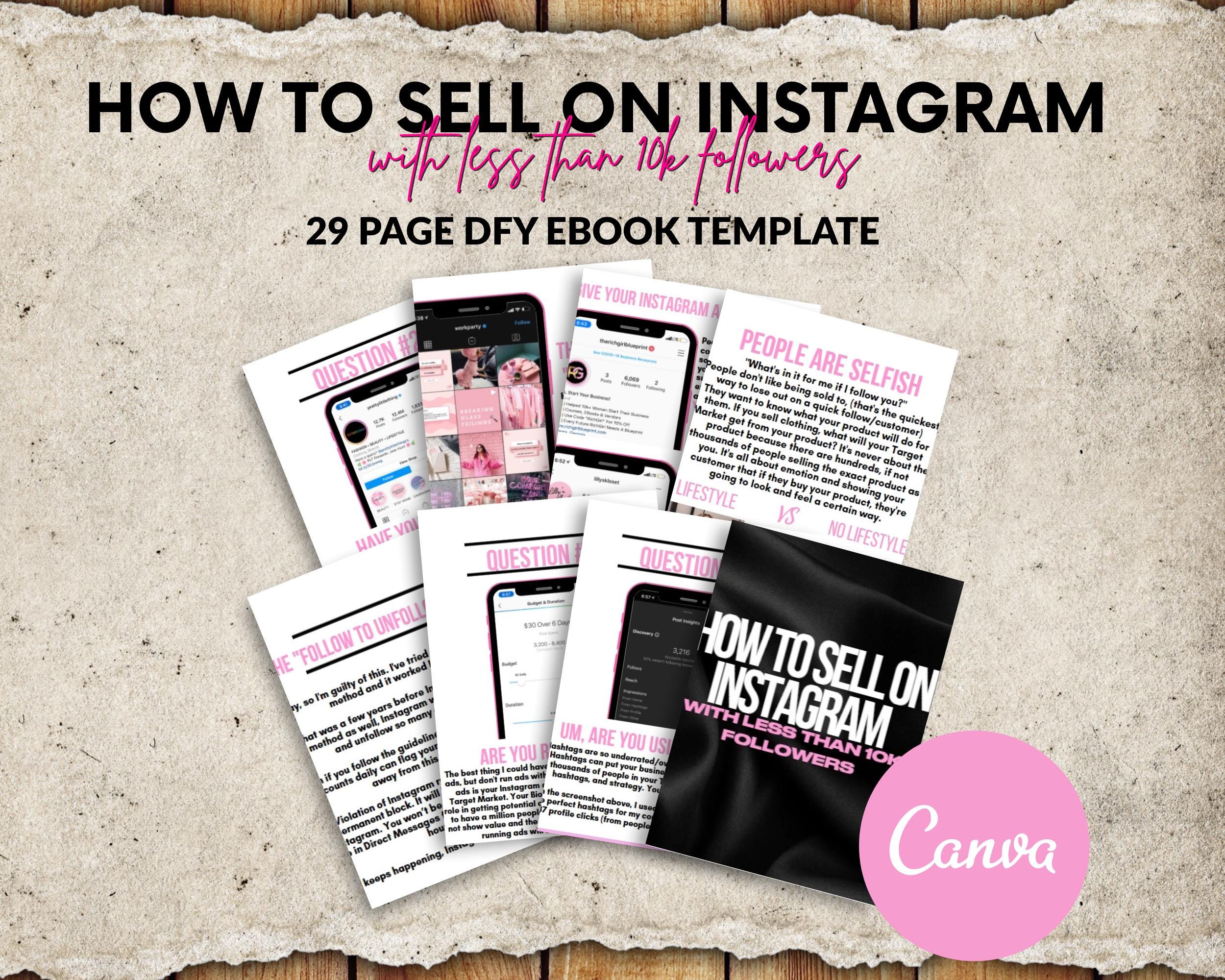 Resellable Instagram Guide Ebook: Canva Template, PLR (Digital Download)