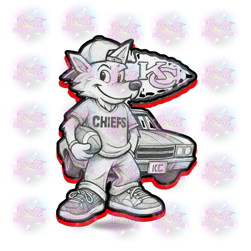 Kansas City Chiefs Cartoon Mascot PNG: Football Fan Art, (Digital Download)