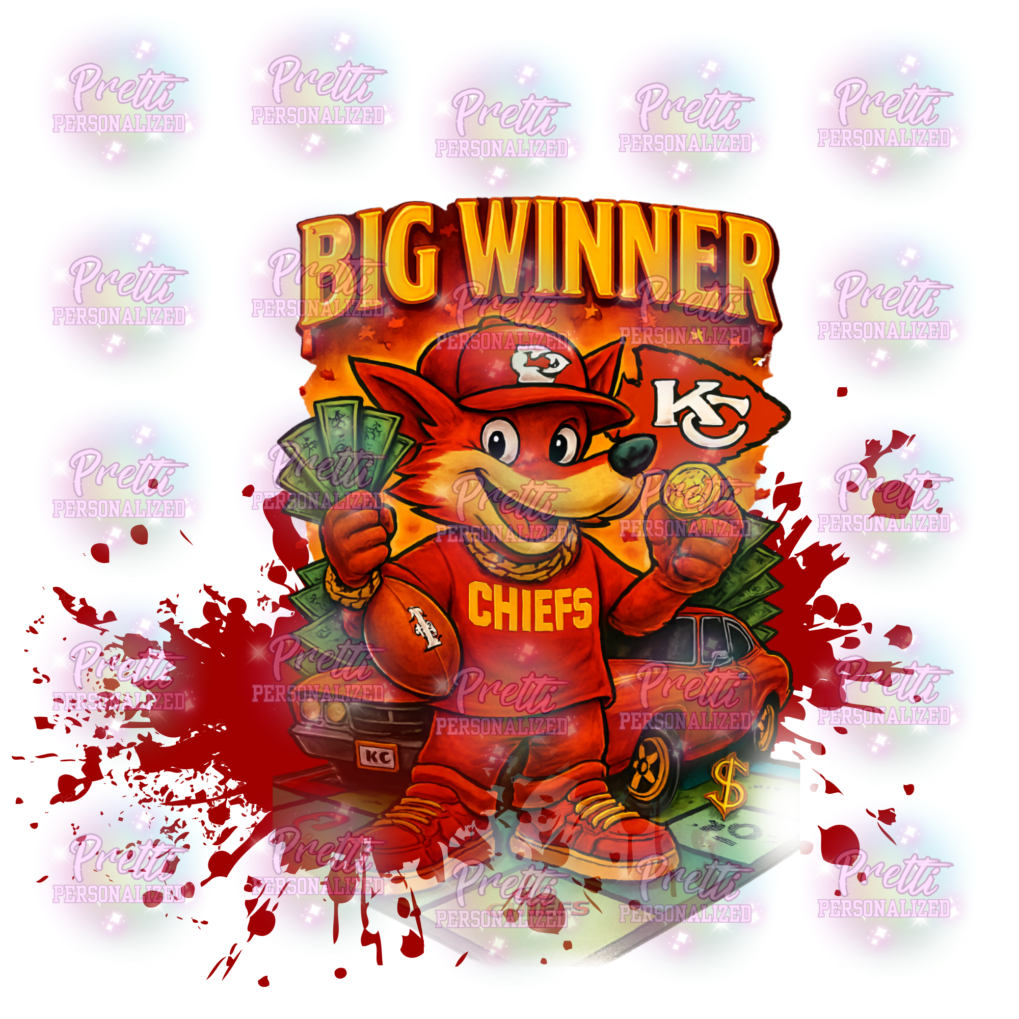 Kansas City Chiefs Big Winner Mascot PNG: Football Fan Art (Digital Download)