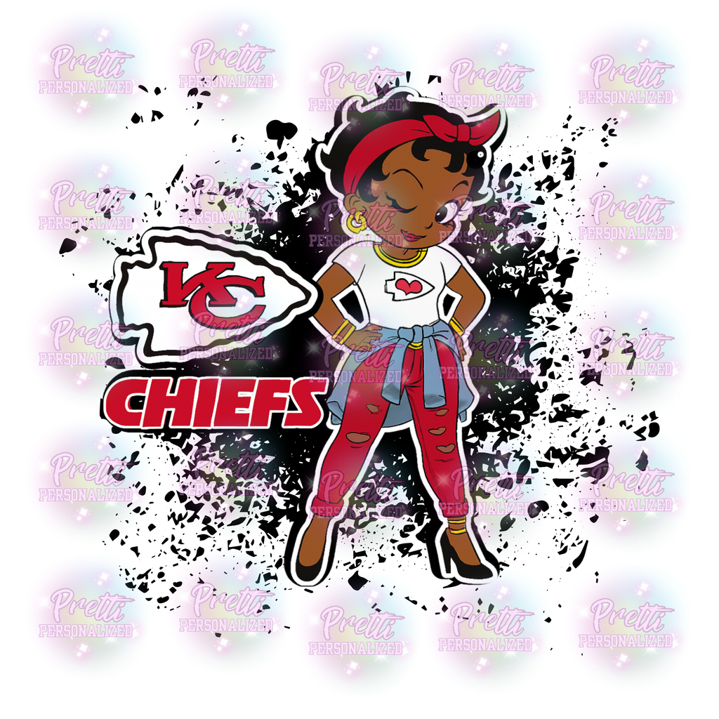 Kansas City Betty Boop Inspired Chiefs PNG: Football Fan Art (Digital Download)