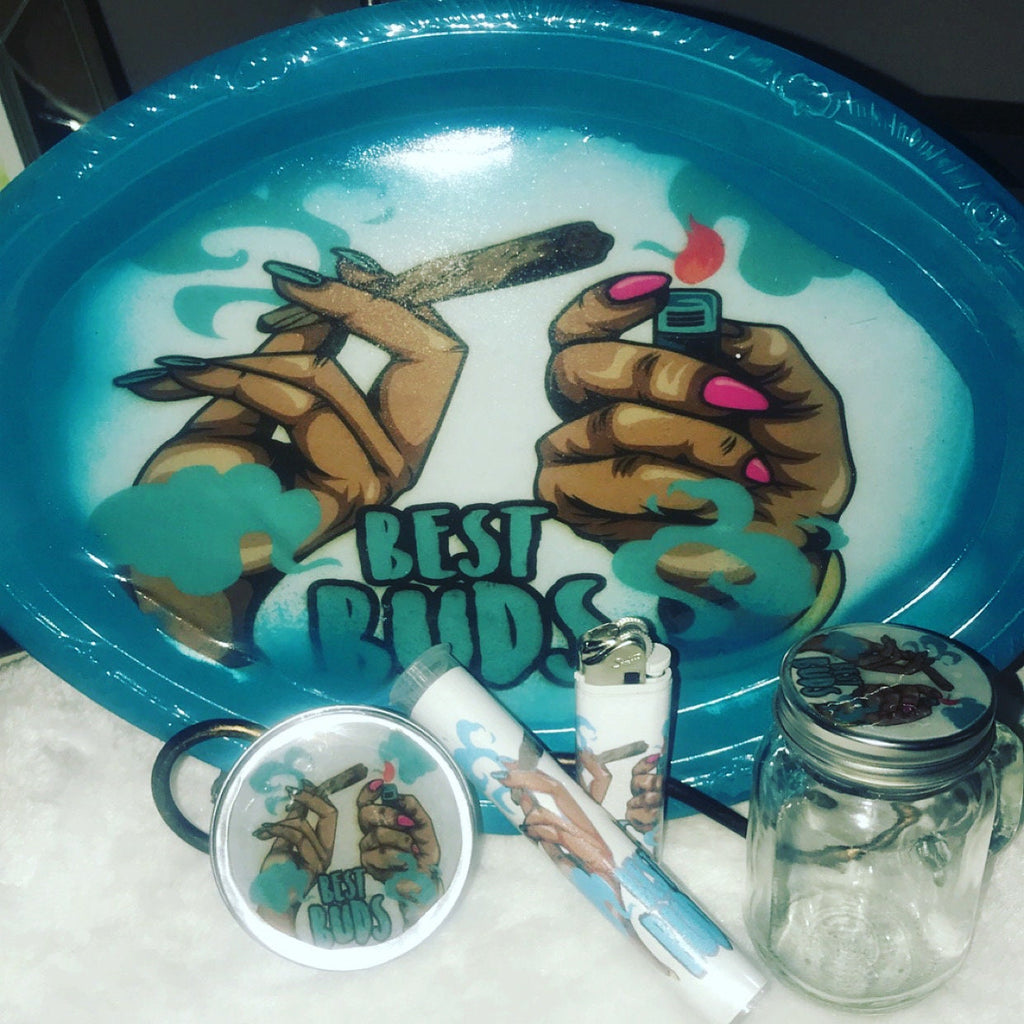 Custom Rectangle Rolling Tray Set: Personalized Smoker Accessories