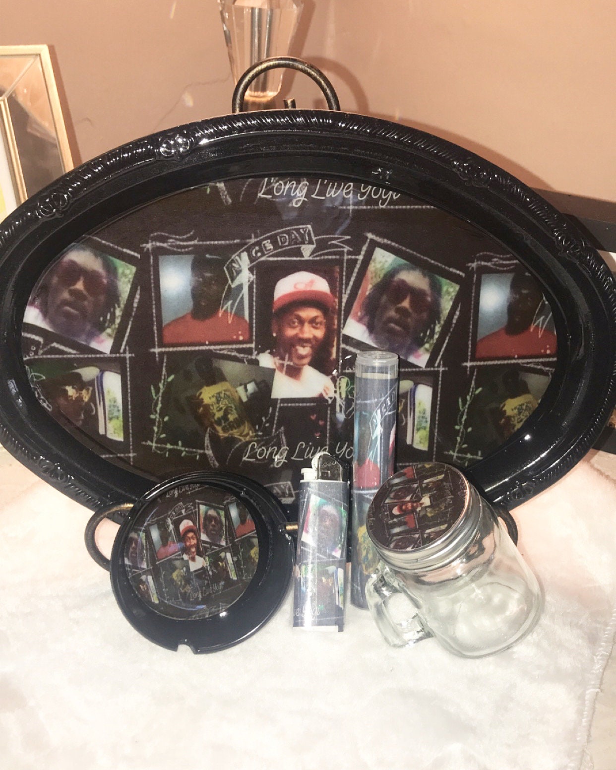 Custom Rectangle Rolling Tray Set: Personalized Smoker Accessories