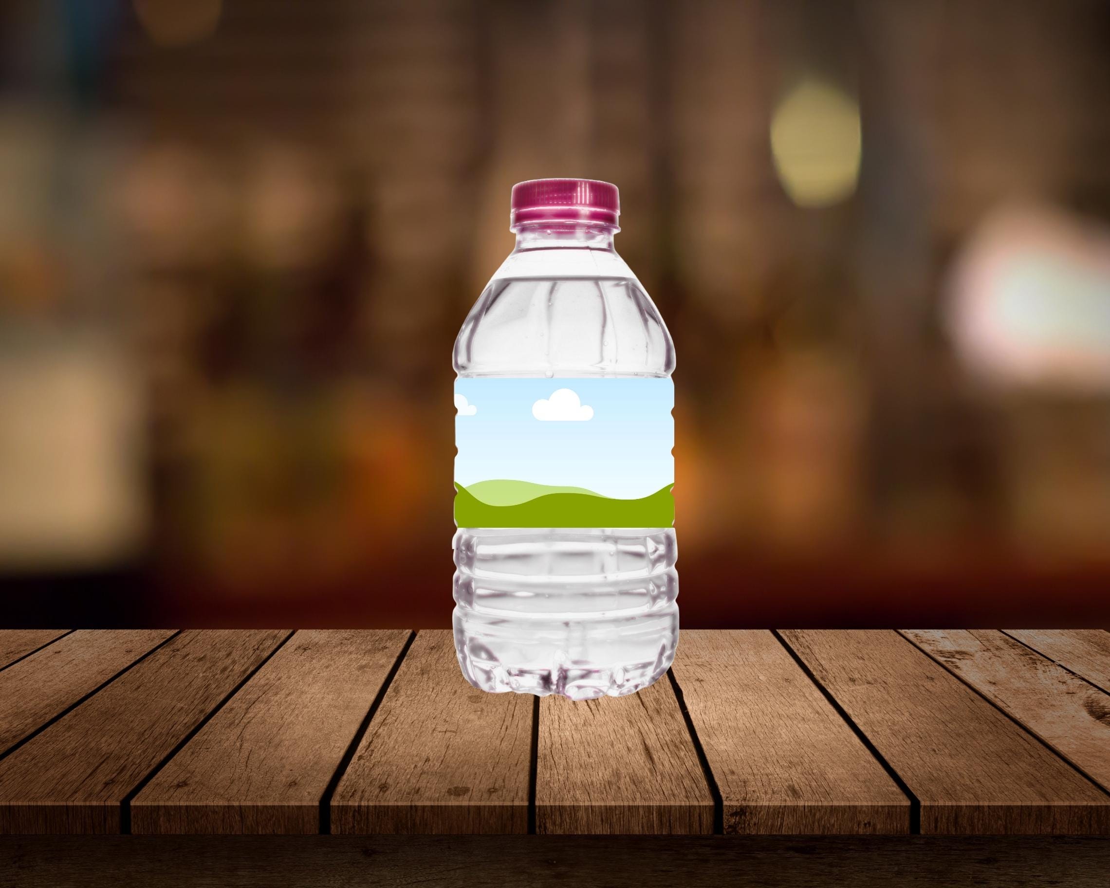 DIY Water Bottle Label Template: Birthday Party Stickers (Canva Editable, Digital Download)