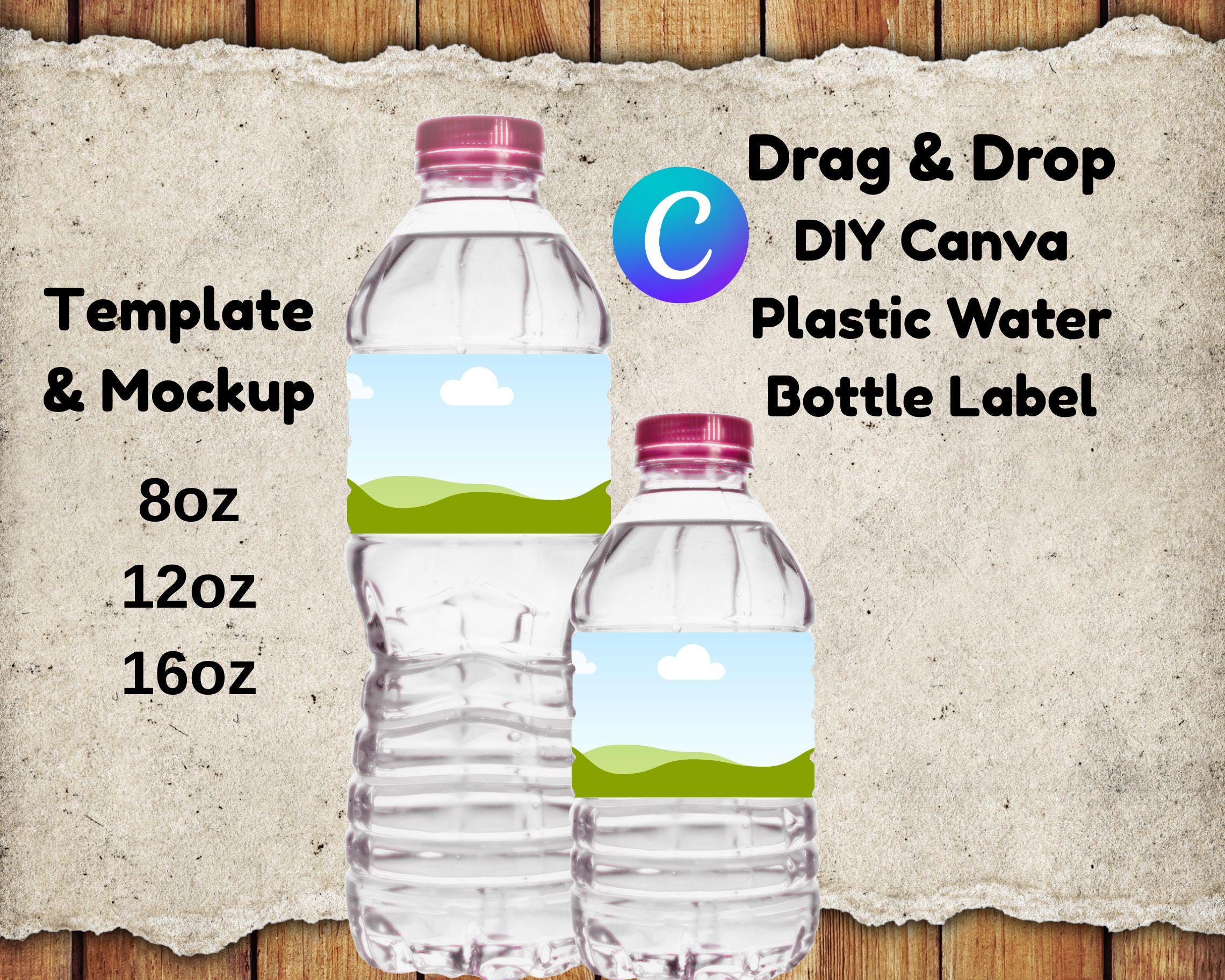 DIY Water Bottle Label Template: Birthday Party Stickers (Canva Editable, Digital Download)