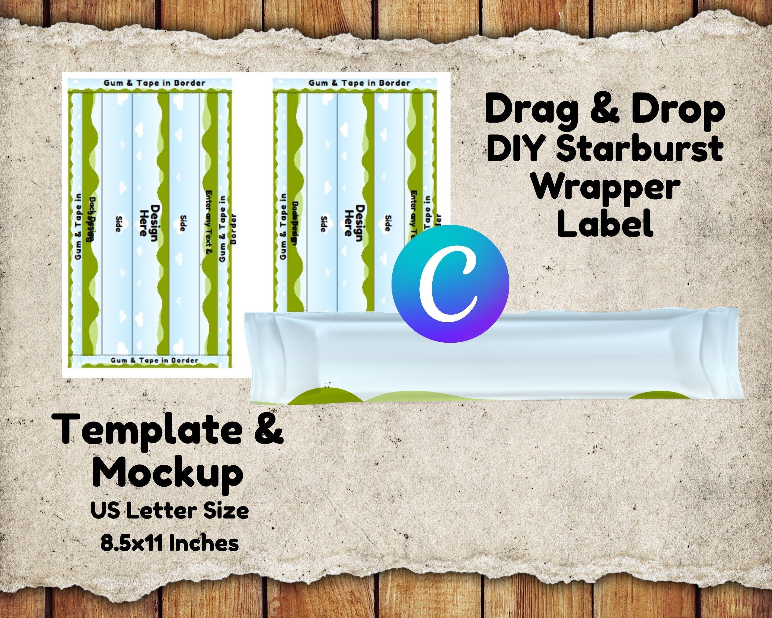 DIY Starburst Wrapper Label Template: Canva Editable (Digital Download)
