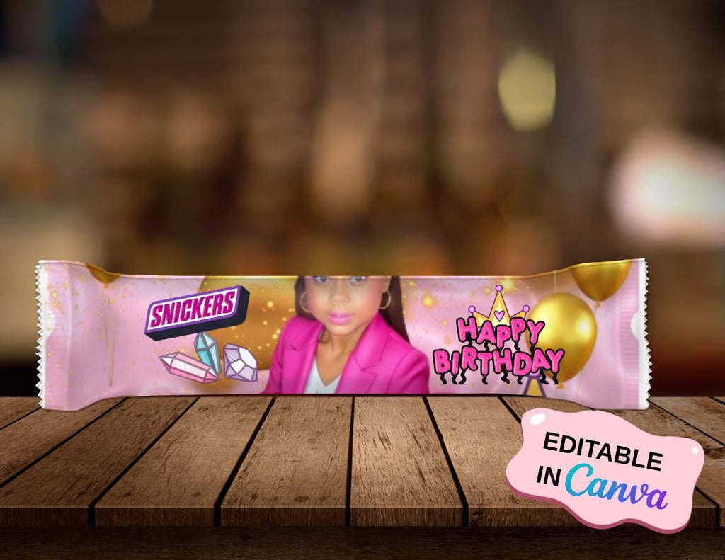DIY Snickers Wrapper Label Template: Canva Editable (Digital Download)