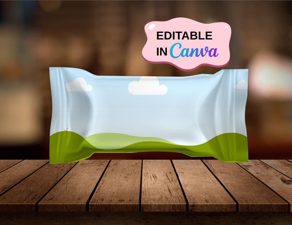 DIY Rice Krispie Wrapper Template, Digital Wrapper, Canva Editable Party Favor, Customizable Treat Bag