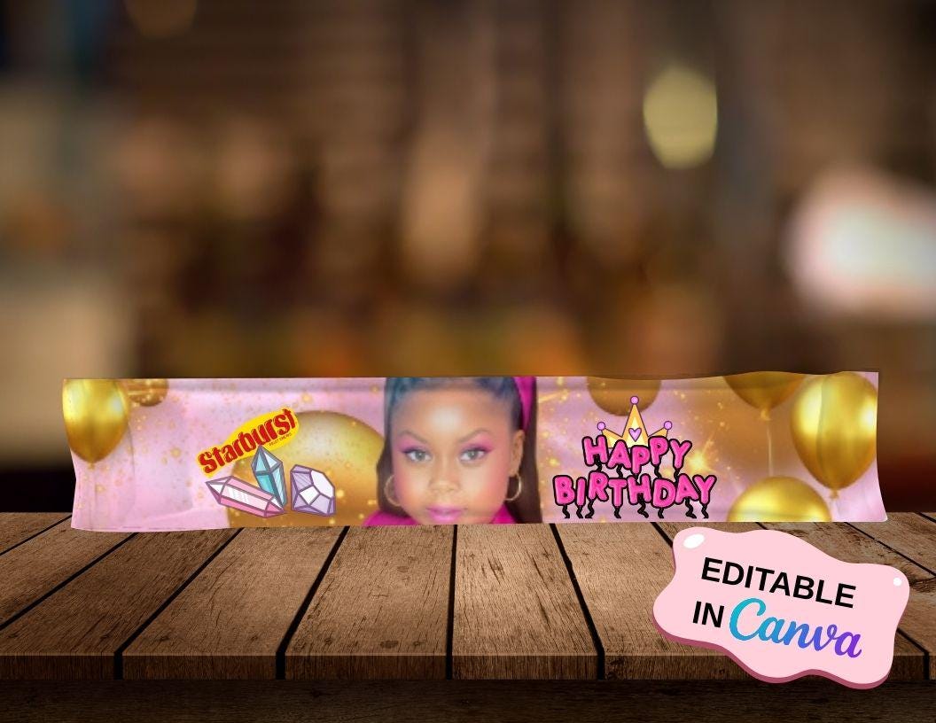 DIY Starburst Wrapper Label Template: Canva Editable (Digital Download)