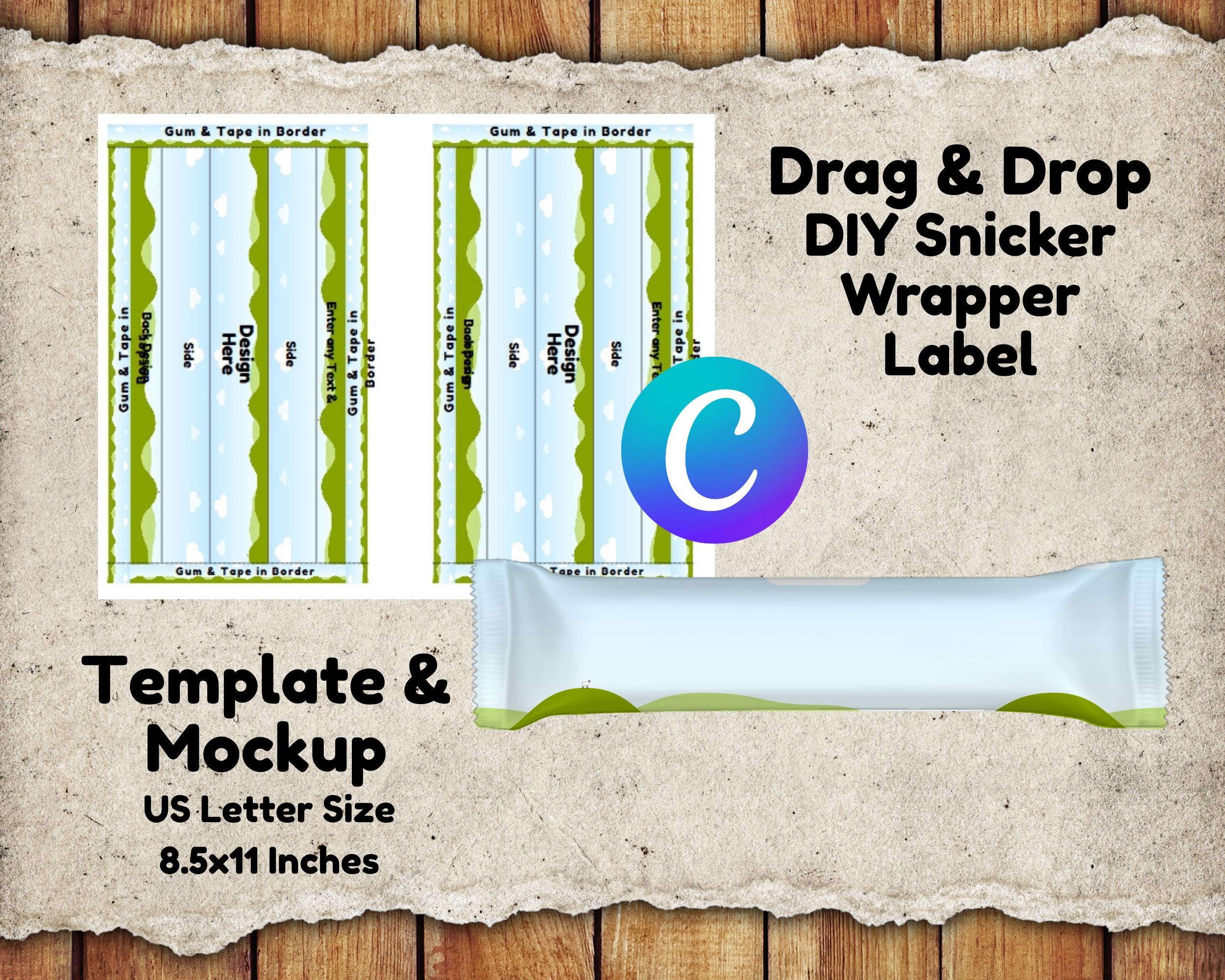 DIY Snickers Wrapper Label Template: Canva Editable (Digital Download)
