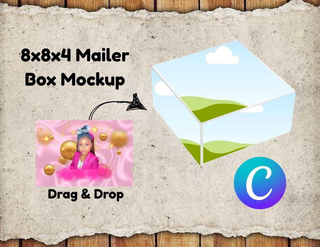 DIY Personalized Gift Mailer BOX, Gift Box Template, Canva Mockup, Custom Treat Box, Graduation Gift, Party Favors, Christmas Mailer Box