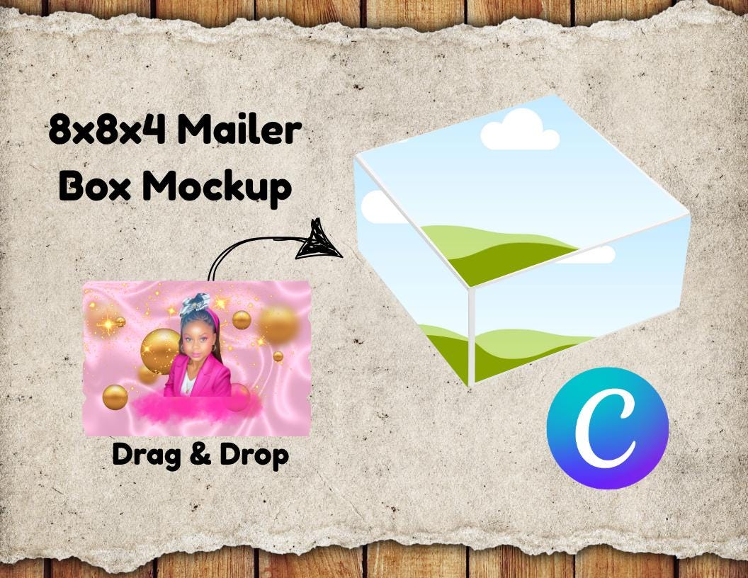 DIY Personalized Gift Mailer BOX, Gift Box Template, Canva Mockup, Custom Treat Box, Graduation Gift, Party Favors, Christmas Mailer Box
