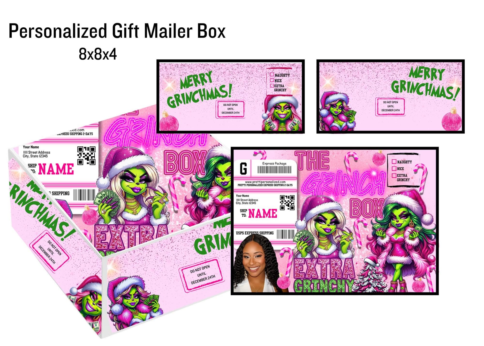 DIY Personalized Gift Mailer BOX, Gift Box Template, Canva Mockup, Custom Treat Box, Graduation Gift, Party Favors, Christmas Mailer Box