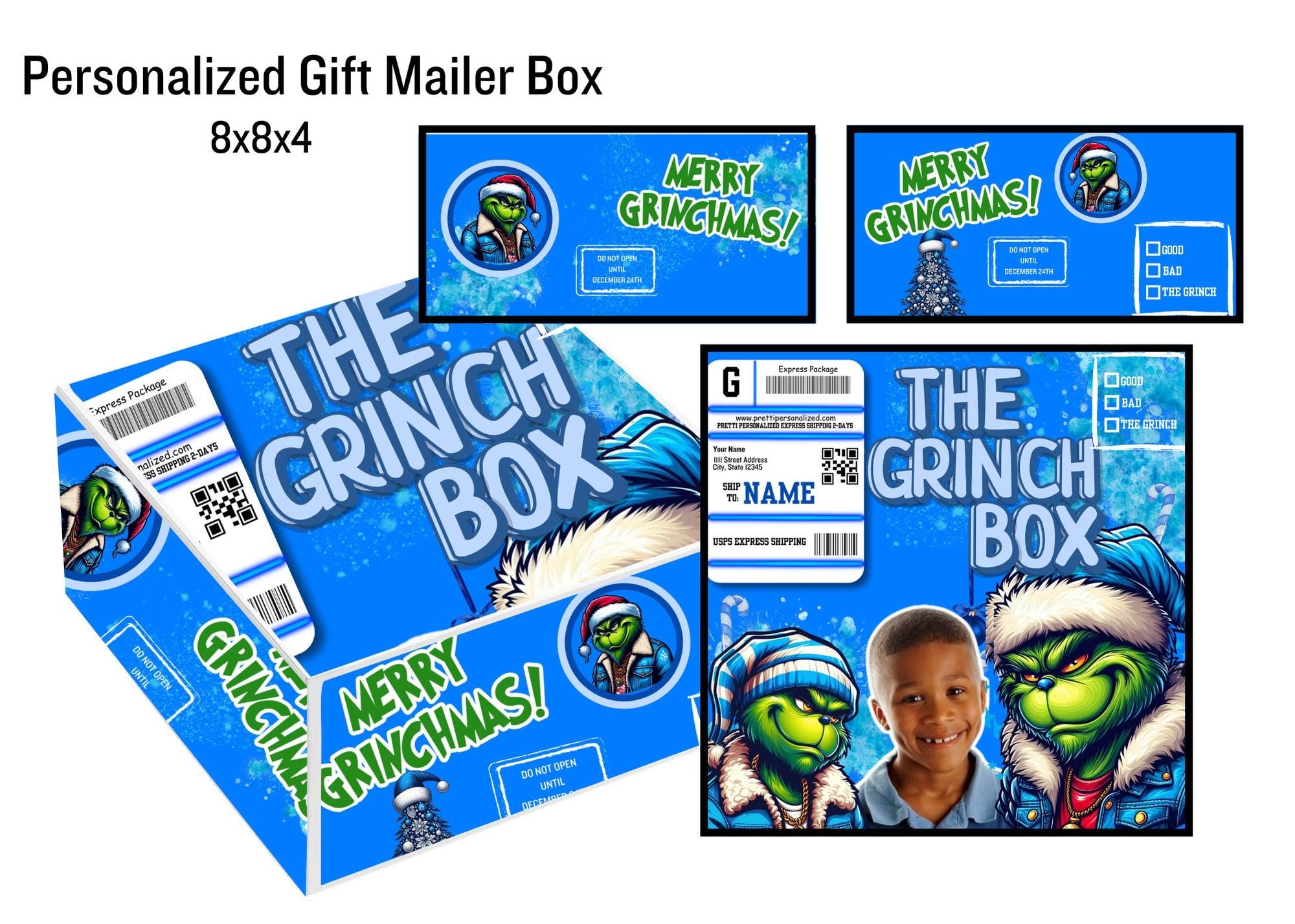 DIY Personalized Gift Mailer BOX, Gift Box Template, Canva Mockup, Custom Treat Box, Graduation Gift, Party Favors, Christmas Mailer Box