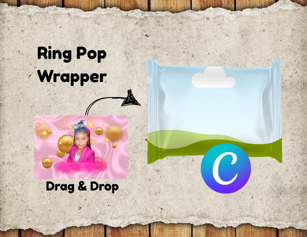 DIY Ring Pop Wrapper Template: Editable Canva Party Favor (Digital Download)