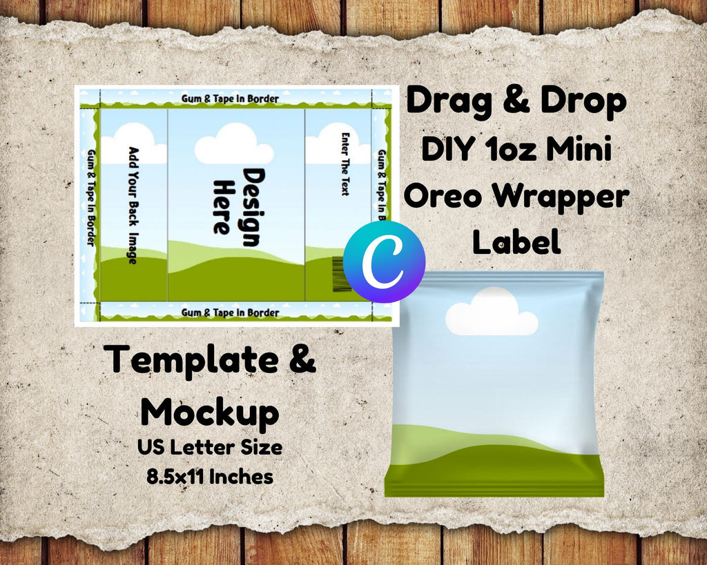 DIY Oreo Wrapper Label Template: Editable Canva Party Favor (Digital Download)
