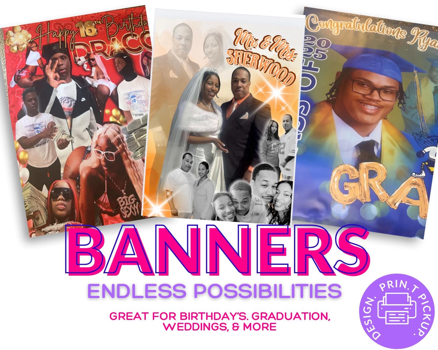 Custom Party Banner: Personalized Birthday, Business Decor