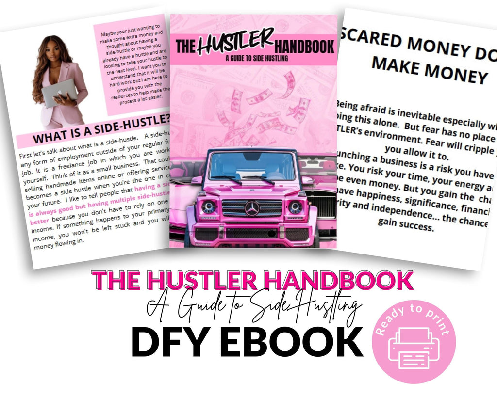 PLR Hustler Handbook Ebook Template: Resell & Rebrand (48 Page Canva Template, Digital Download