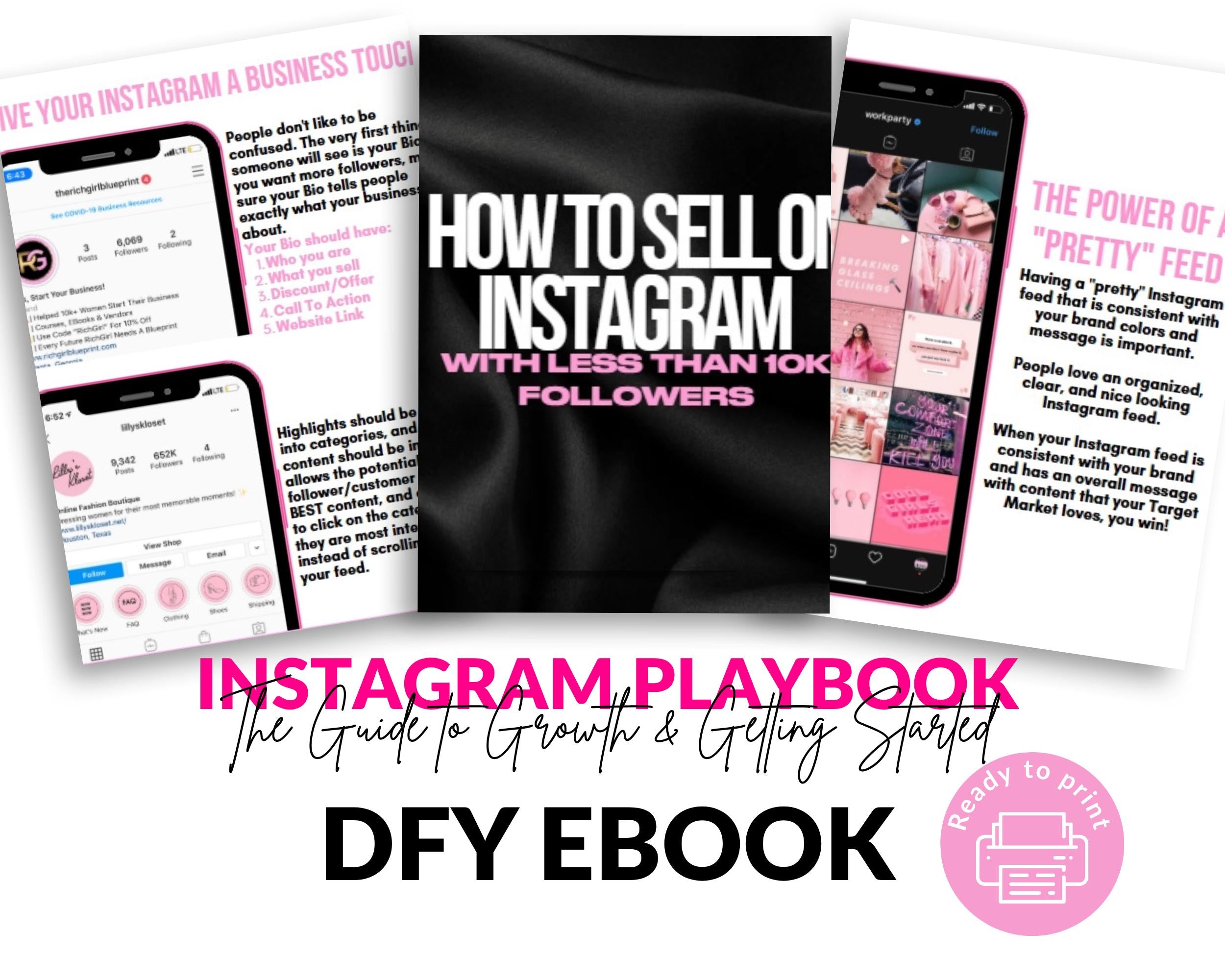 Instagram Playbook Ebook: PLR Resell Template (56 Page Canva Template Digital Download)