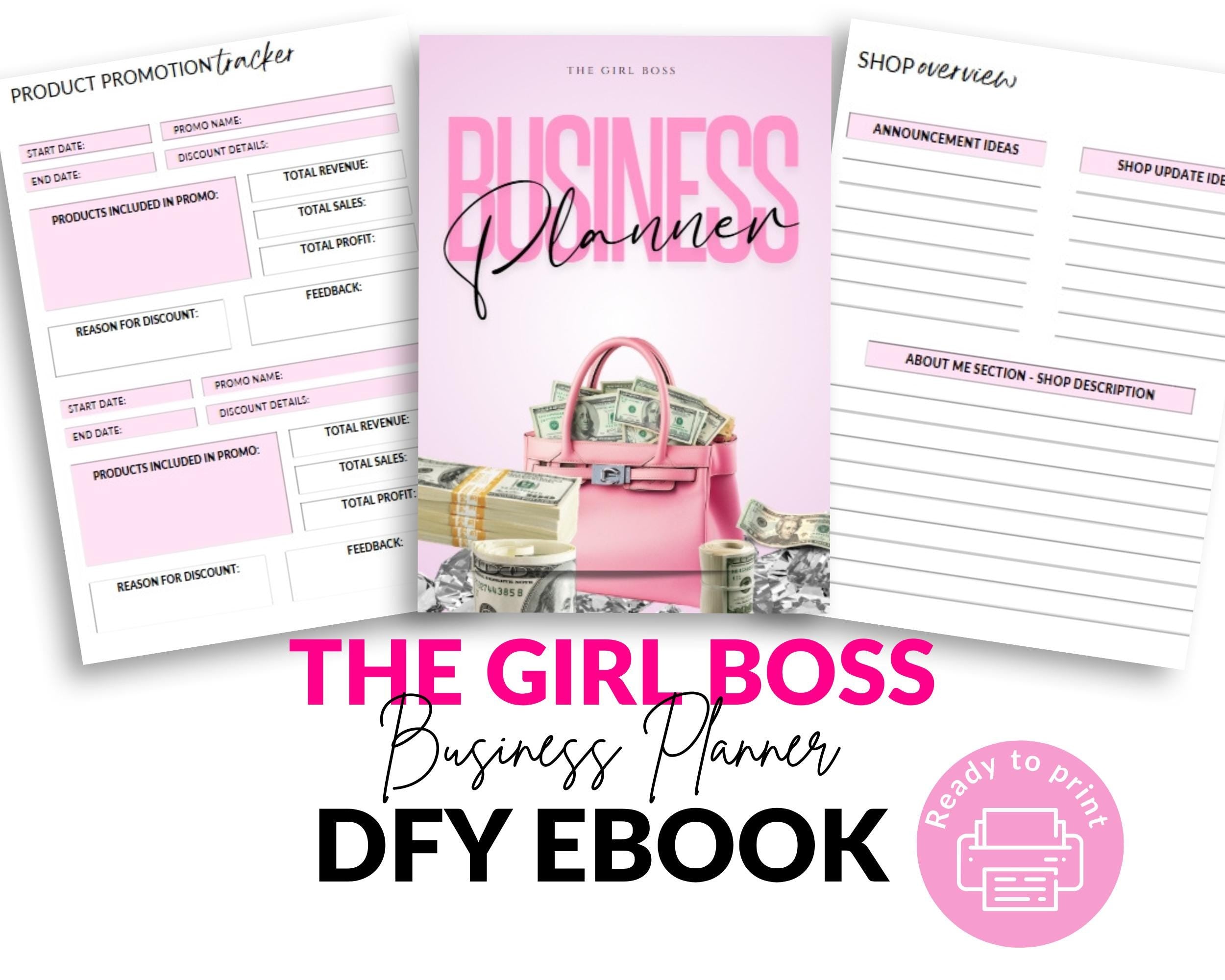 Girl Boss Business Ebook: PLR Resell Template (61 Page Canva Template Digital Download