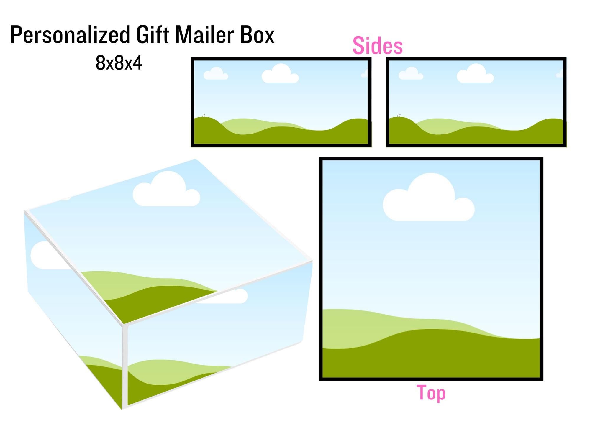 DIY Personalized Gift Mailer BOX, Gift Box Template, Canva Mockup, Custom Treat Box, Graduation Gift, Party Favors, Christmas Mailer Box