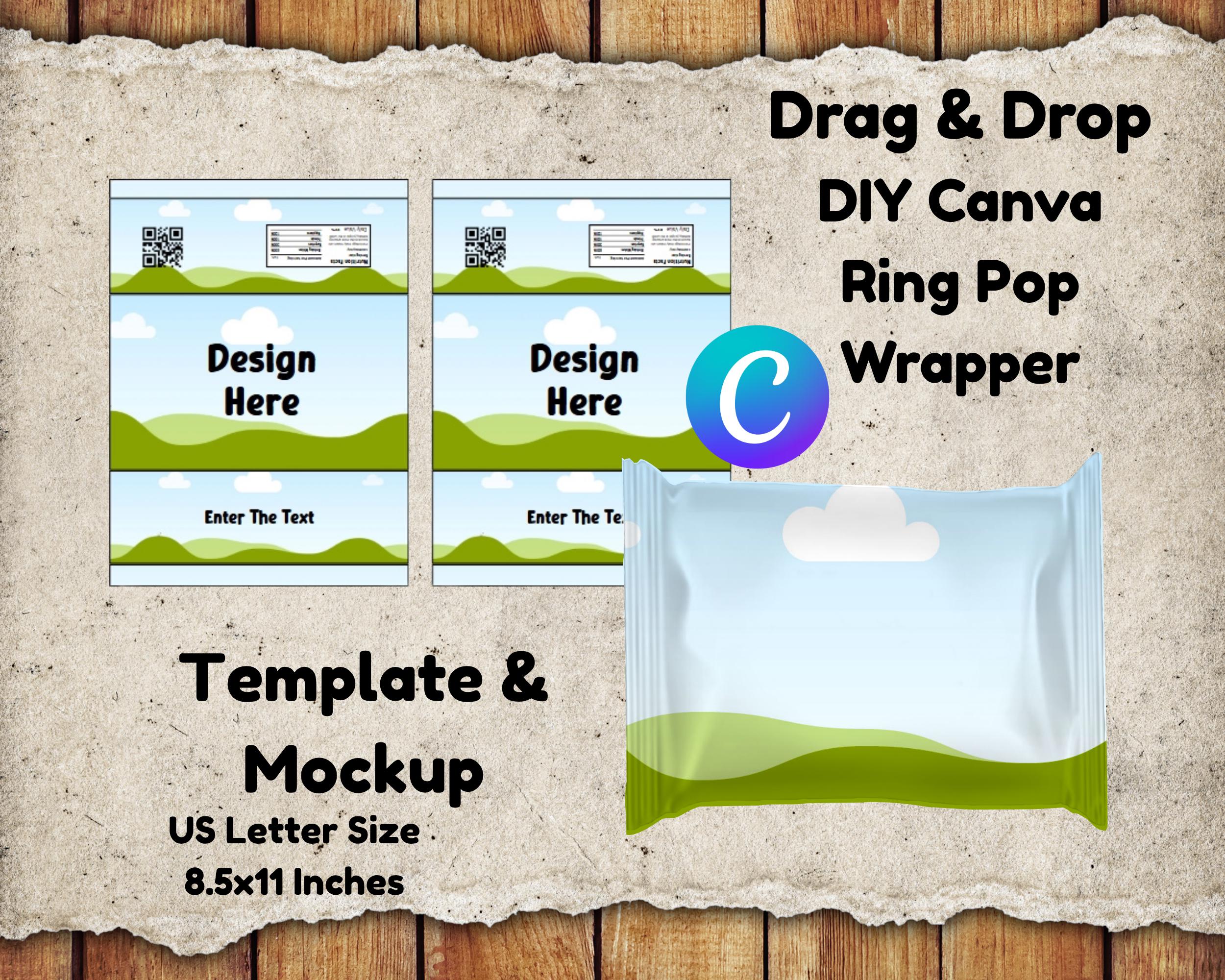 DIY Ring Pop Wrapper Template: Editable Canva Party Favor (Digital Download)