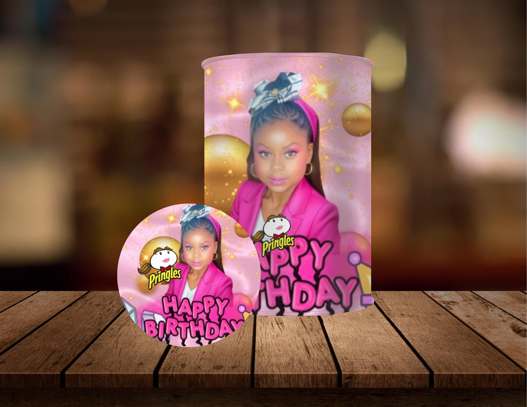 DIY Chip Can Wrapper Label Template: Editable Party Favor (Canva, Digital Download)