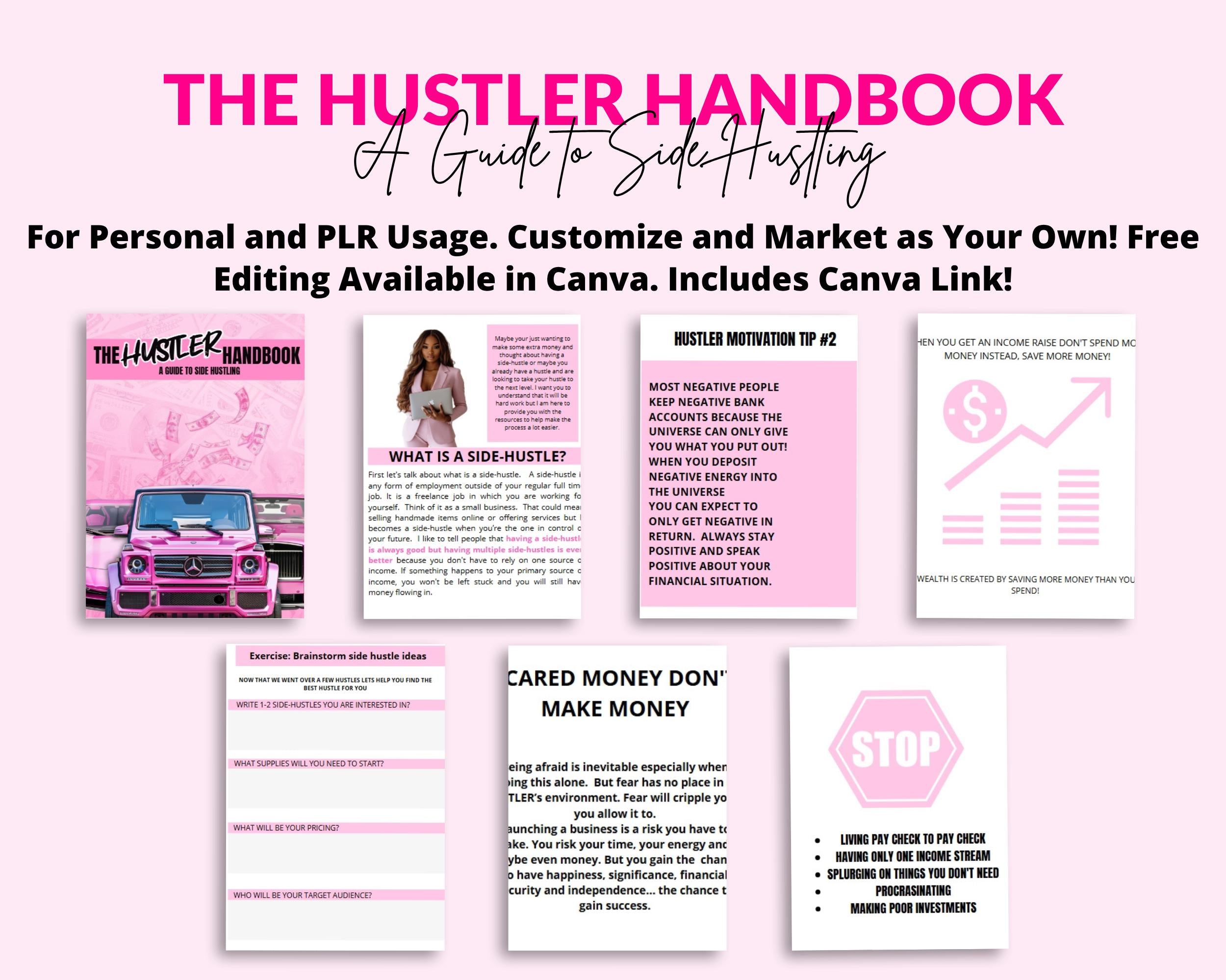 PLR Hustler Handbook Ebook Template: Resell & Rebrand (48 Page Canva Template, Digital Download