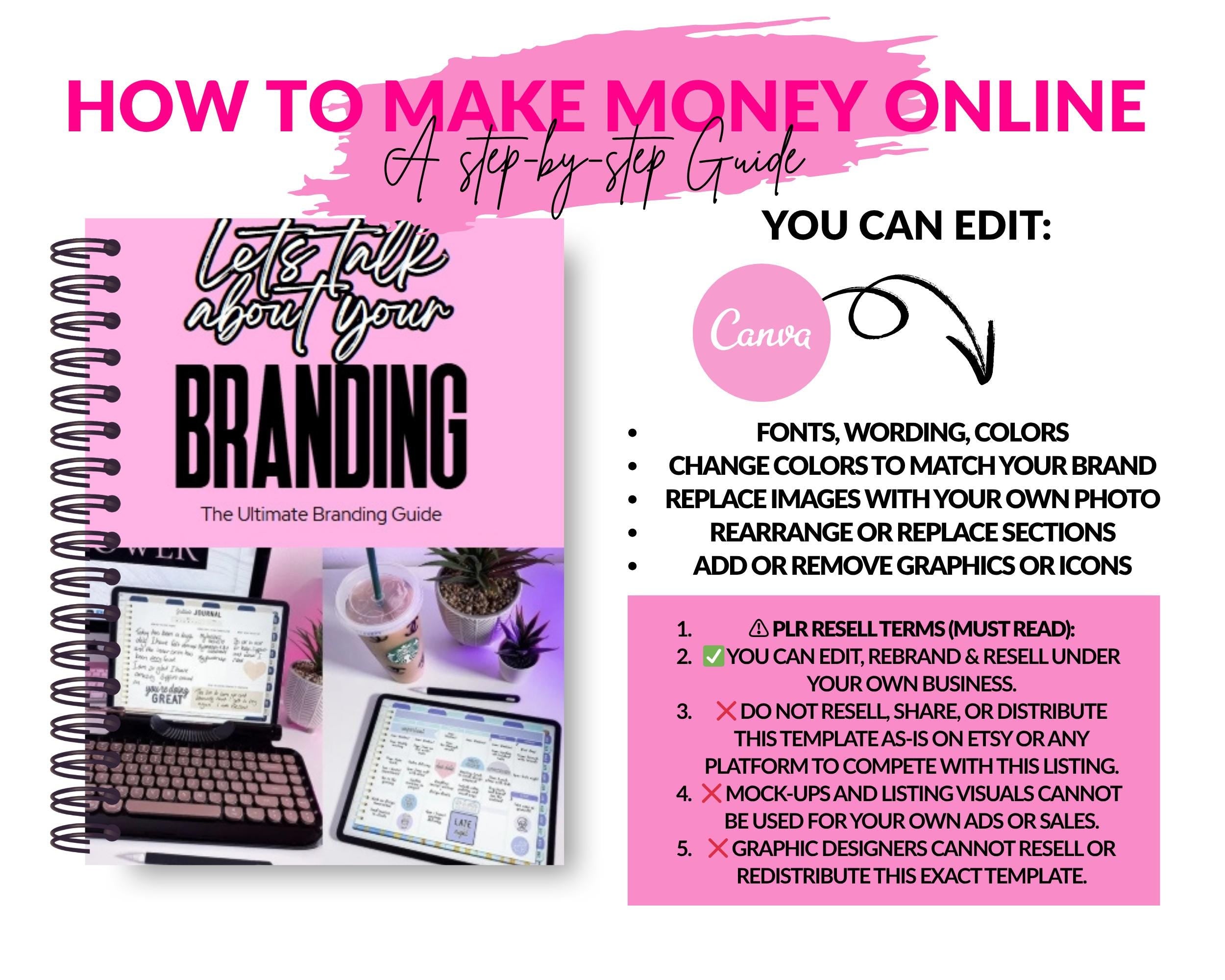 How to make money online EBOOK, PLR EBook to Resell, 37 Page, Template, Digital Ebook, Canva Template, DFY Ebook, Digital Products, Ebook