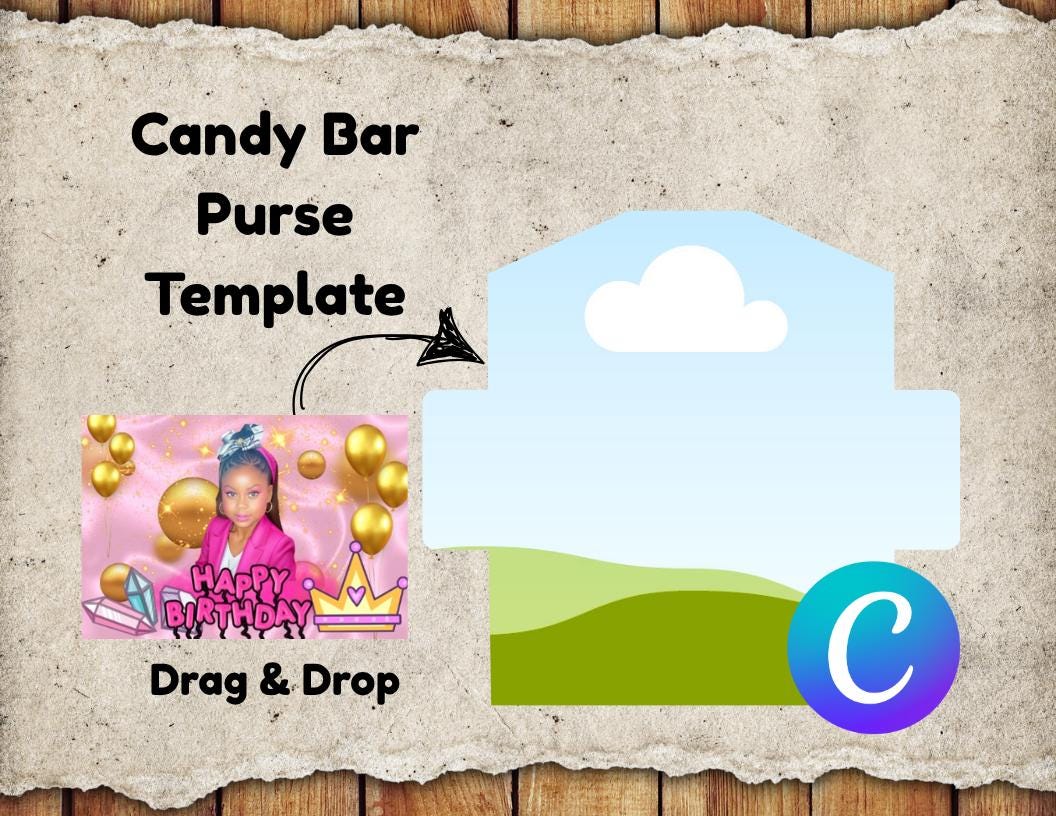 Candy Bar Purse Label Template: Canva DIY Wrapper (Digital Download)