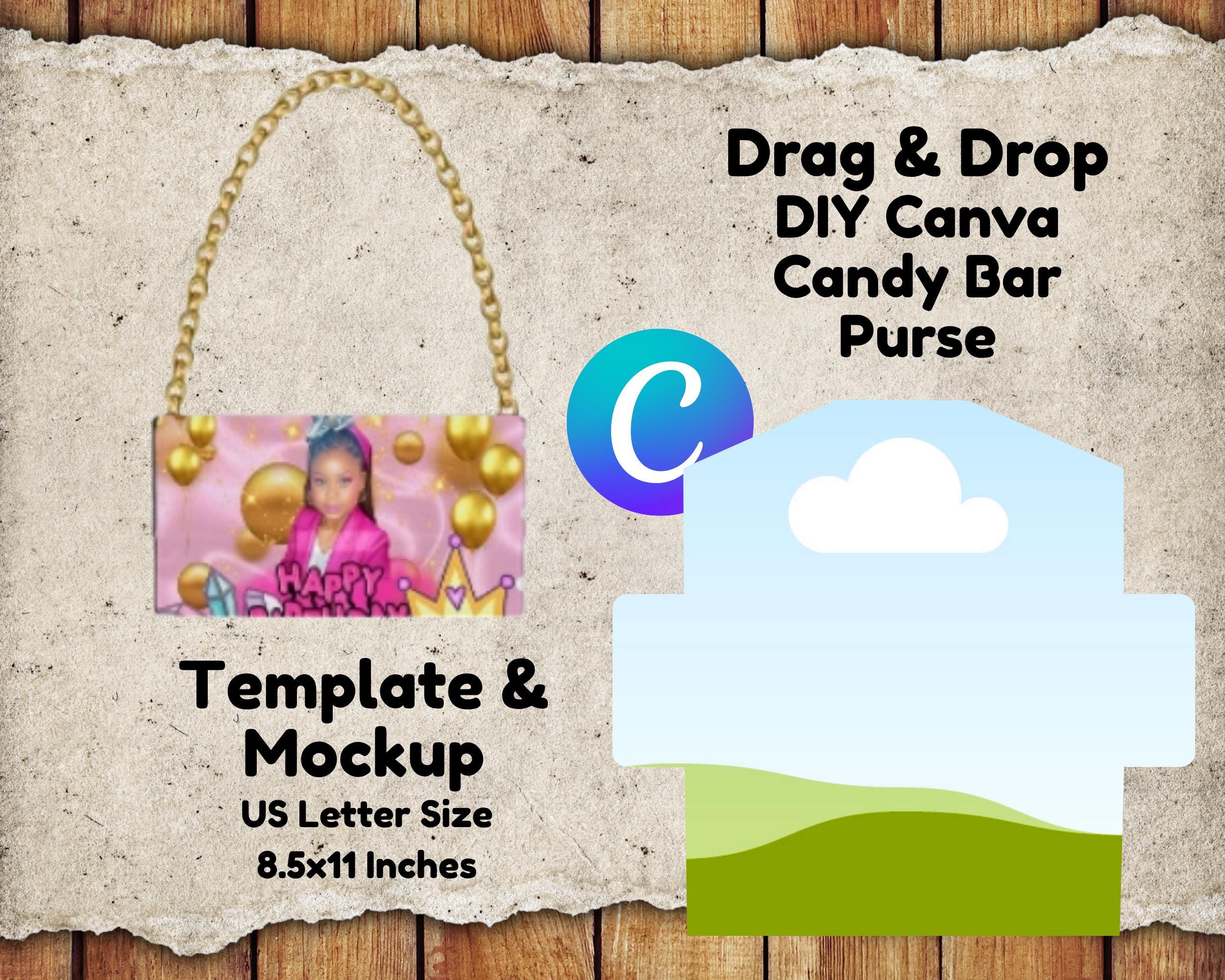 Candy Bar Purse Label Template: Canva DIY Wrapper (Digital Download)