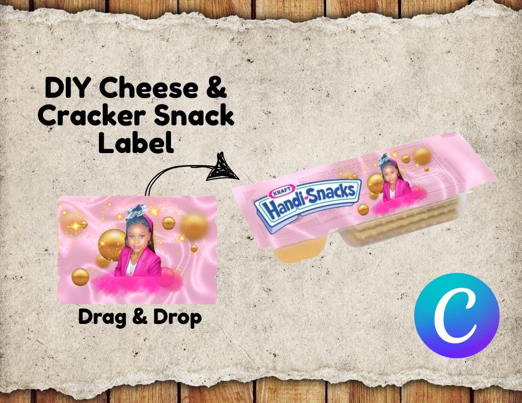 DIY Snack Wrapper Label Template: Customizable Party Favor (Canva Editable, Digital Download