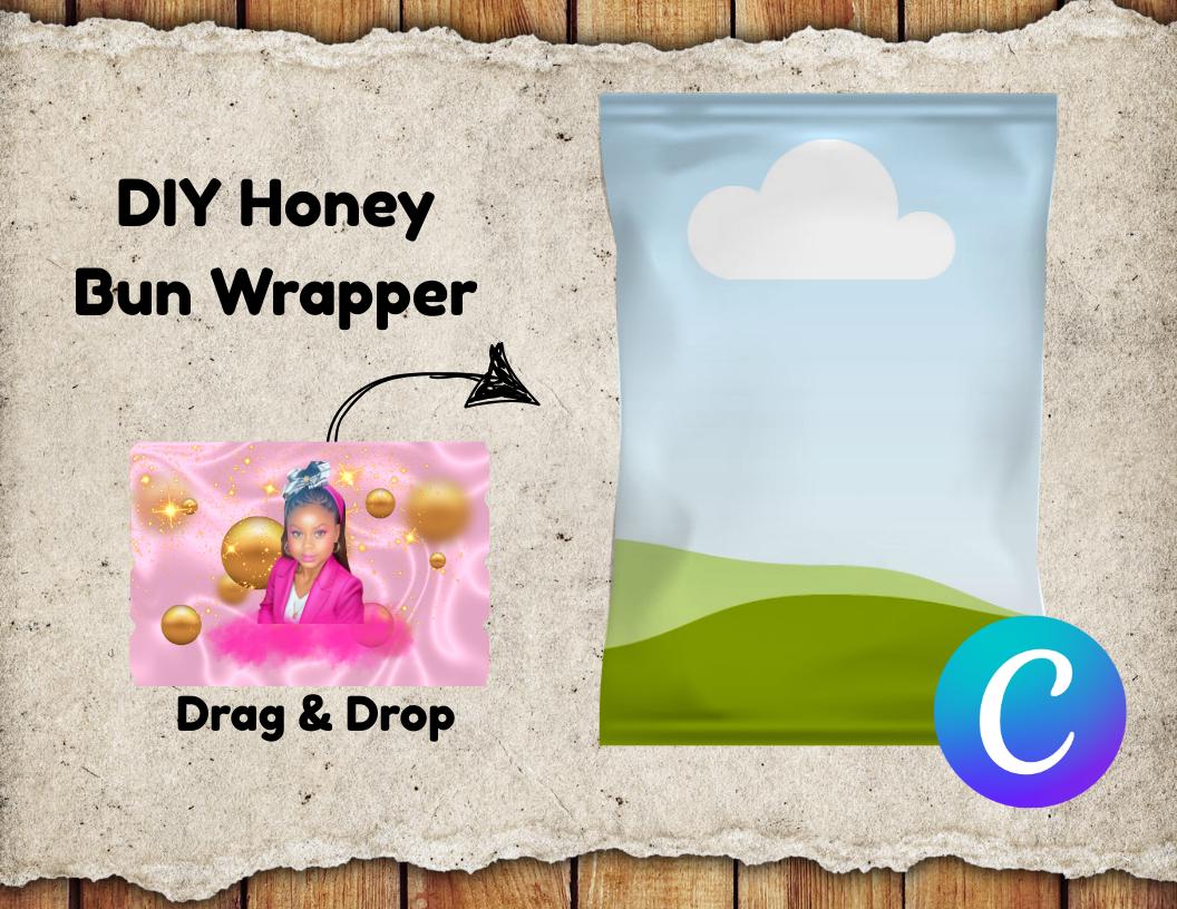 DIY Honey Bun Snack Wrapper Label Template: Editable Canva Design