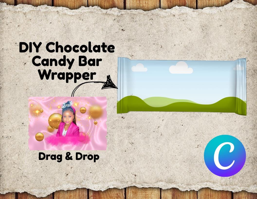 DIY Candy Wrapper Label Template: Canva Editable, Customizable Design