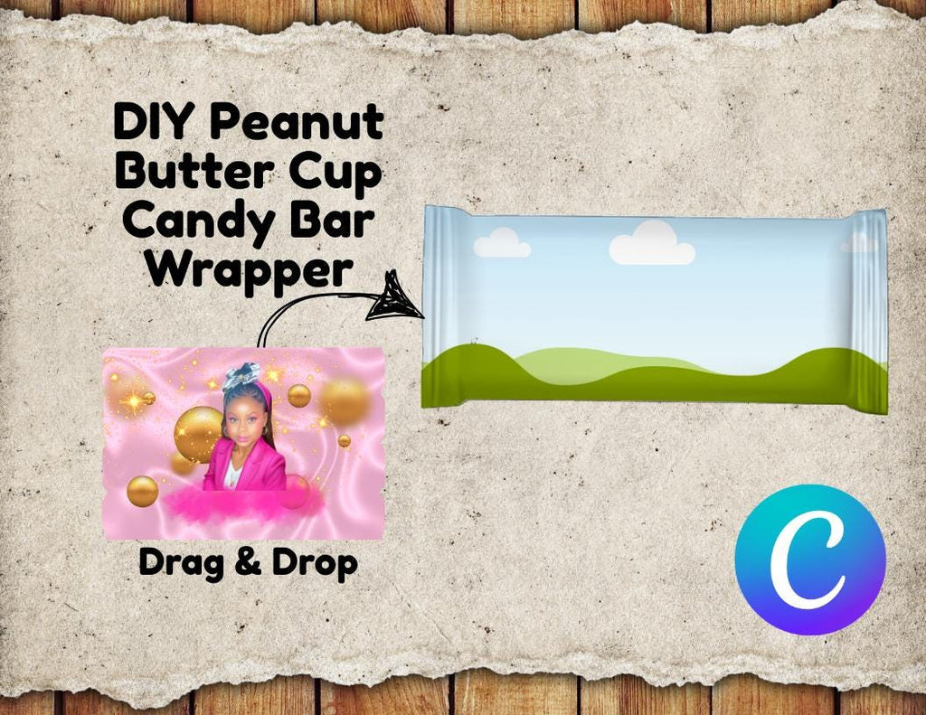 DIY Peanut Butter Cup Wrapper Label Template: Canva Editable (Digital Download)