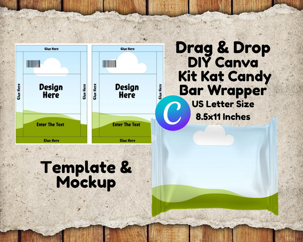 DIY Custom Snack Wrapper Template: Editable Canva Label (Digital Download)