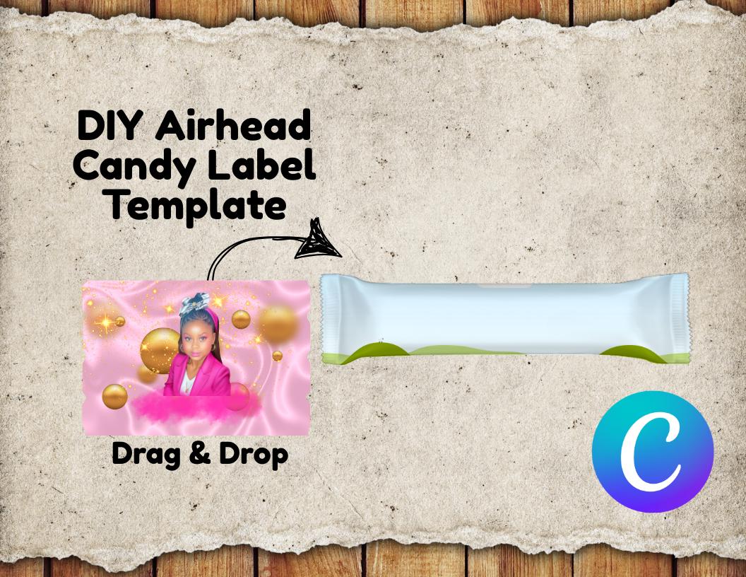DIY Chewy Taffy Candy Wrapper Label Template: Canva Editable (Digital Download