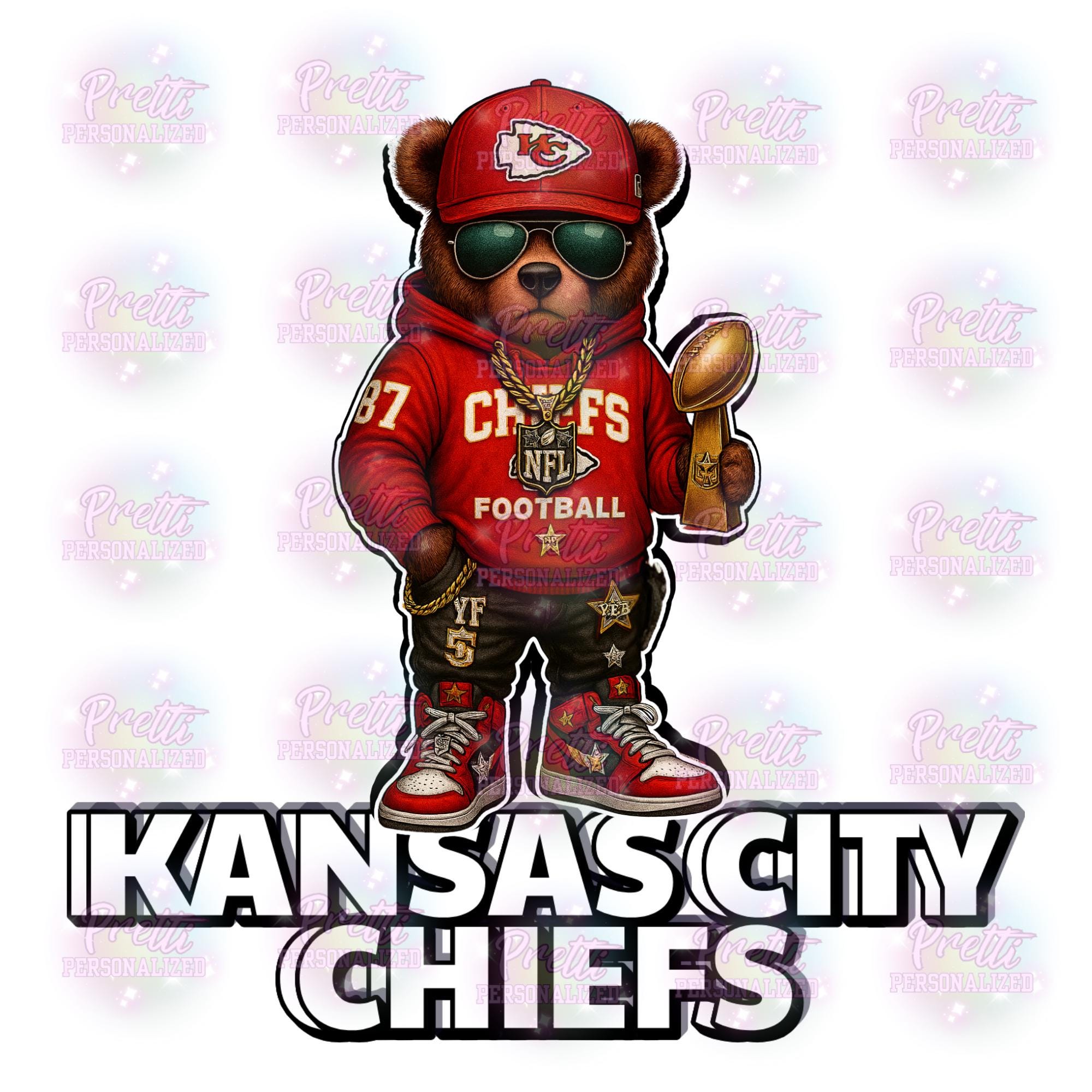 TEDDY Kansas City Chiefs PNG: Football Fan Art, Teddy Bear Design (Digital Download)