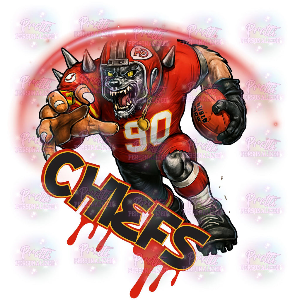 Wolf Mascot-Kansas City Chiefs Mascot PNG: Football Fan Art (Digital Download)PNG/PDF