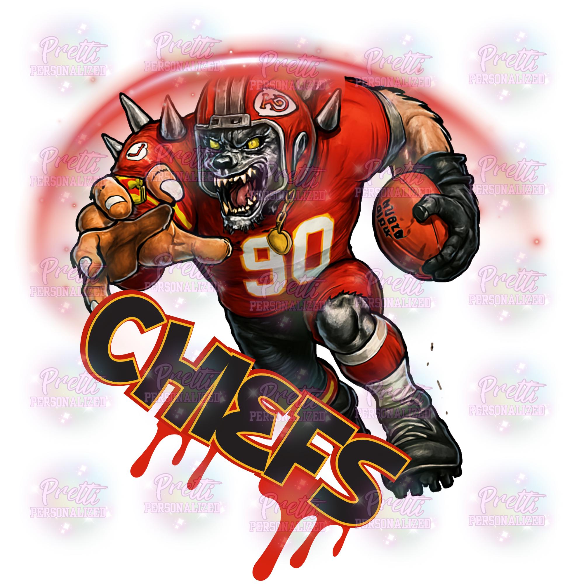 Wolf Mascot-Kansas City Chiefs Mascot PNG: Football Fan Art (Digital Download)PNG/PDF